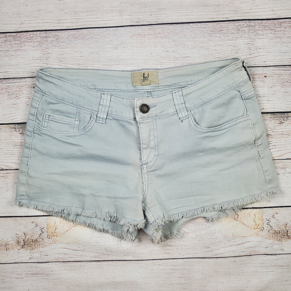 Lost | Light wash cutoff denim shorts